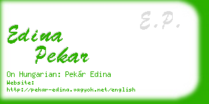 edina pekar business card